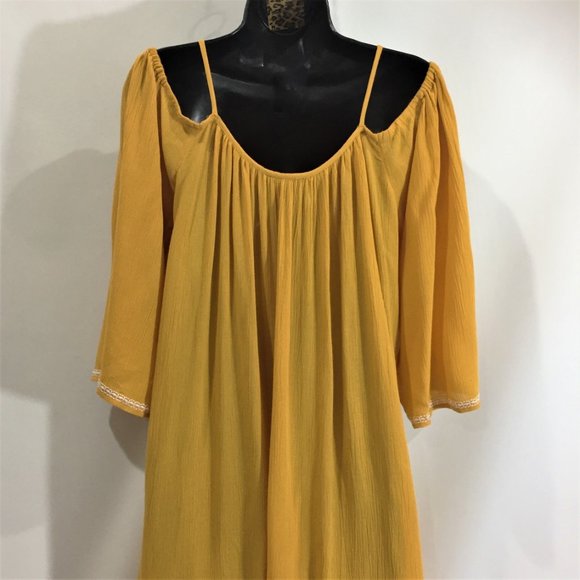 TOPSHOP Embroidered Off The Shoulder Dress - Size Small - Picture 4 of 7